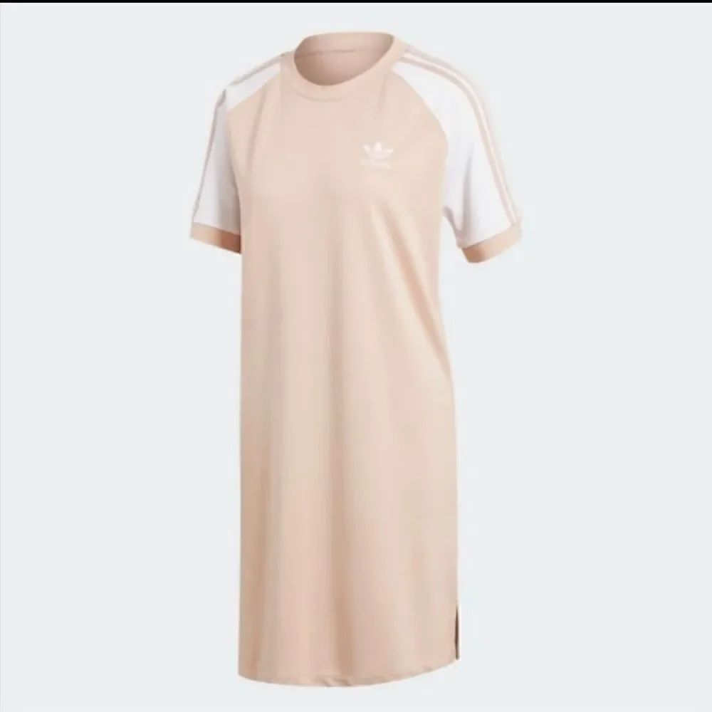 Adidas tan 3 stripe raglan dress